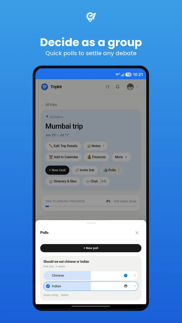 Decide as a group with quick polls